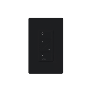 Atenuador (dimmer) de pared. baje/suba intensidad de iluminación y encienda o apague. Requiere cable neutro, color negro.